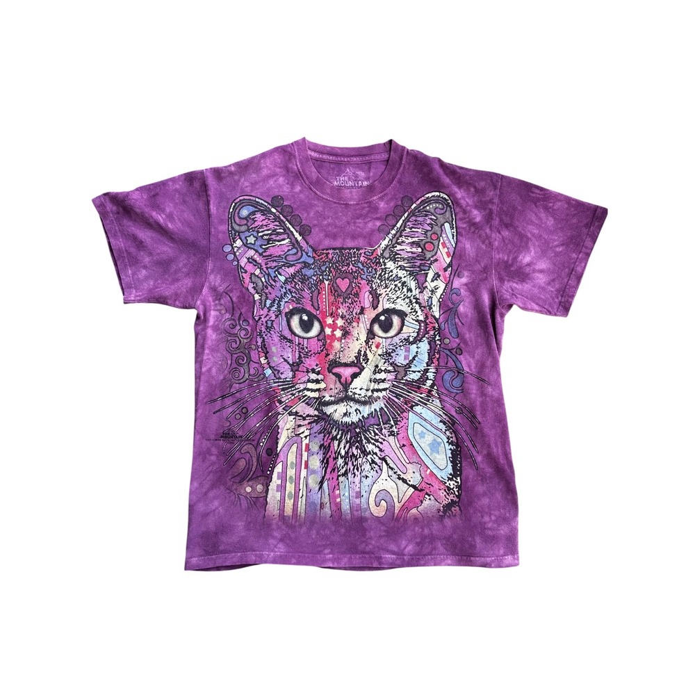 The‎ Mountain Dean Russo Cat Tie Dye T-Shirt Purple Mens Medium Graphic Tee